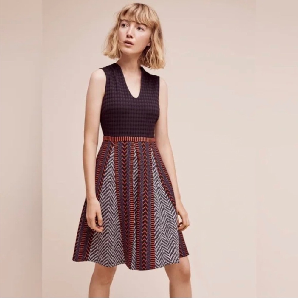 Maeve Black and Red Patterned Dress